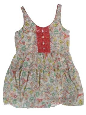 Fleur Wood Paisley Lace Babydoll Mini Dress M Boho Sheer